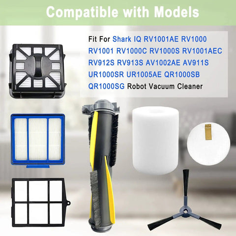 Robot Vacuum Accessories Kit For IQ Series Compatible With RV1001AE EZ AV911S AV1010AE RV1000 RV1001 AV970 AV993 AV1002AE with various components displayed.