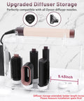 Clear Acrylic 6 Slot Storage Stand For Dyson Airwrap Accessories with diffusers and barrels on countertop.