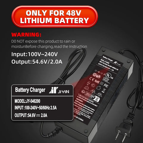 54.6V 2A Fast Electric Bike Charger For 48V Batteries That Keeps Your Ride Juiced Compatible With Lectric XP 2.0 3.0
