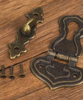 Chic Vintage Bronze Hasp Latch Clamp For Antique Wood Boxes, Retrof Zinc Alloy Toggle Catch with screws for jewelry cases.