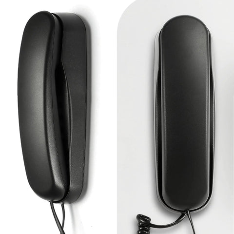 No Fuss Corded Landline Telephone packed with HD sound, showing black handset design for easy calling.