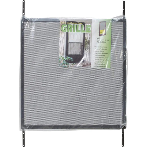 Bronze Aluminum Screen Door Grille For Swinging Doors Adjustable Fit With Trimmed Bracket Ears Strengthens The Door And Shields Screen Fabric From Damage 1 Pack wrapped in packaging