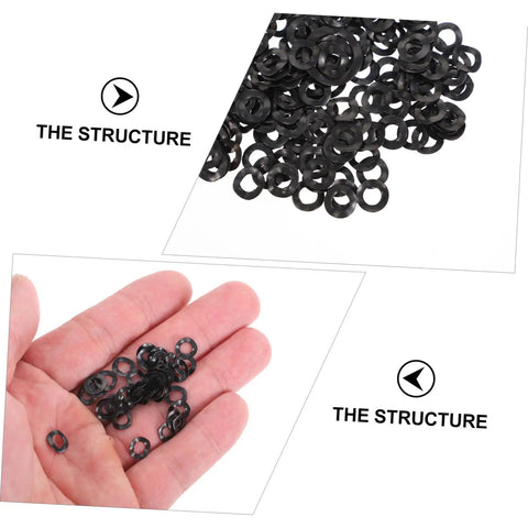 500-Piece Spring Wave Washer Kit Set For Home Auto And Marine Use Heavy-Duty Wave Washers Compression Gaskets Electrical Connection Seals Vibration-Resistant Assortment For DIY Repairs And Upgrades, black washers in hand