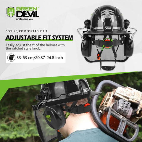 Heavy Duty Chainsaw Helmet With Face Shield Built In Visor And Ear Muffs 4 In 1 System ANSI Z89.1 Safety Hard Hat adjustable fit