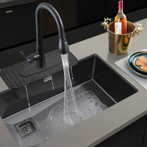 Silicone Faucet Mat Drip Catcher For Kitchen Faucets Tailor Made For 1cm Deck Plate Light Grey Durable Reusable Silicone Drip Tray