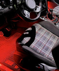 Kickin Red LED Glove Box And Footwell Lights For Volkswagen Vehicles illuminating car interior with vibrant red glow
