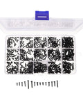 Self Tapping Screw Set Kit With 450 Pieces Carbon Steel Round Cross Head M2.3 To M3 Weather Resistant For Electronics And Home DIY Repairs