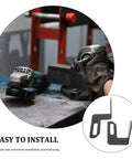 Rock Solid 2 Piece Adjustable Bench Grinder Tool Rest Bracket For Multiple Angles metal holder in workshop with a hand tool.