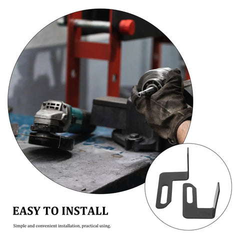 Rock Solid 2 Piece Adjustable Bench Grinder Tool Rest Bracket For Multiple Angles metal holder in workshop with a hand tool.