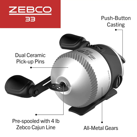Go-To Micro Spincast Fishing Reel Size 10 with Changeable Right or Left Retrieve, Built-in Bite Alert, Durable All Metal Gears