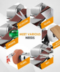 Pro Grade Mini Belt Sander And 15 Degree Electric Spindle Knife Sharpener featuring tools for scissors, pliers, glass, jadeite, and wood.