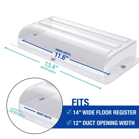 Magnetic Vent Air Deflector for Ceiling Fits 14 Inch Vents Low Profile 1.2 Inch Tall Non Adjustable 6 Inch Long
