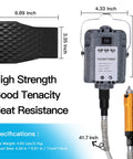 Image showing 1000W Flex Shaft Rotary Tool with foot pedal, forward/reverse rotation. Measurements and specifications included.