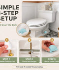 Blue Ceramic Sea Turtle Toilet Bolt Covers 2 Pack Quick Conceal Rusty Seat Bolts Coastal Bathroom Decor Upgrade setup guide steps.