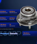 Heavy Duty Wheel Bearing Hub Assembly For Chevrolet Cruze Volt Bolt EV And EUV 2016 To 2023 showing detailed specifications and dimensions.