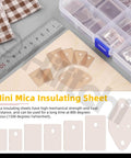420 Piece Mica Insulator Sheet Assortment Kit For TO 220 TO 3P TO 3P11 TO 3PL And TO 3 With Holes And Without Holes Five Sizes Kit shown