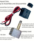 12V DC Aluminum Solenoid Valve for Air and CO2 Compressors, showing wiring, coil cover, and copper guide head, 1/8 inch NPT