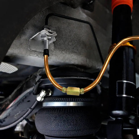 Quarter Inch Brake Line Kit 25 Ft Upgraded Copper Coated Flexible Brake Line Tube Roll with 16 Inverted Flare Fittings installed