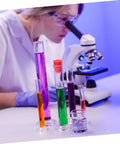 Top Tier Assorted High Temp Silicone Rubber Tapered Plug Kit With 8 Sizes For Caulking Tubes Sealing Caps Plus Flasks Test Tubes Tanks And Bottles That Stand Up To Serious Heat And Work Like A Champ. lab test tubes with colorful liquid and a red silicone taper plug