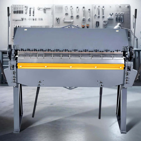 Front view of 48 Inch Heavy Duty Box And Pan Brake For Metalworking, 12 Gauge Mild Steel Capacity, 0 To 135 Degree Adjustable Bending