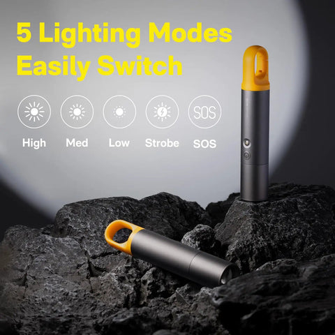 Zoomable USB C Rechargeable Flashlight 1000 Lumens LED With Five Modes Including SOS And Strobe Tactical Handheld Portable Light