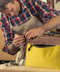 Craftsman using Heavy Duty Canvas Tool Pouches Set With Zipper Bags And Carabiners, 12x7 Inch Multipurpose Utility Organizer Bags, 6 Pack
