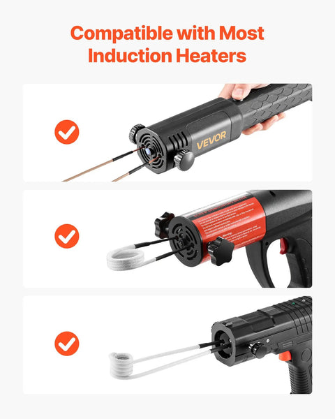 Compatible induction heater tools for Magnetic Induction Heater Coil Kit For Easy Heat Up Of Rusted Bolts And Nuts, 10 Piece Set