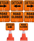 Knock It Out At Job Site With This Bulk Pack Of Six Traffic Cone Arrow Signs Featuring Reversible Orange And Black Plates Cleared For Highway Detours Roadwork And Parking Lots Built From Bulletproof Weather Resistant Pvc For Reliable Daily Hustle.