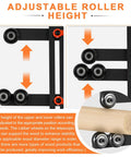Rock Solid L Type Wood Lathe Steady Rest With Triple Adjustable Wheels eliminates wobble, showing adjustable roller height for stability.