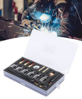 All In One 17Pcs TIG Torch Consumables Kit With Glass Nozzles Gun Tails Tungsten Clamps Silicone Ring Guide Pieces And Fixed Sleeve