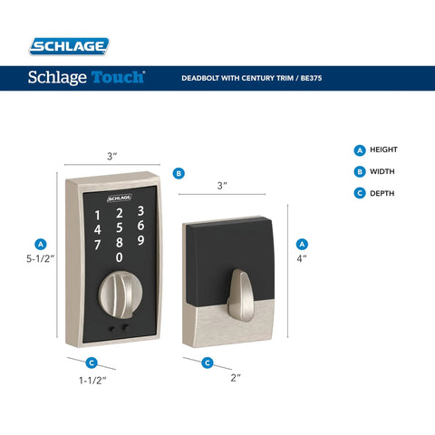 Lock It Down Tight With This Straight Up Solid Touchscreen Electronic Deadbolt In Matte Black Century Trim For Foolproof Grade 2 Security And Nineteen Quick Setup Codes Anytime