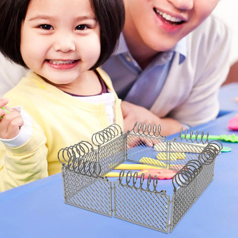 Slick Light Gray Plastic Miniature Fence Kit With Dead Simple Snap Together Design For Farm Diorama And Prison Model Builds in play room.