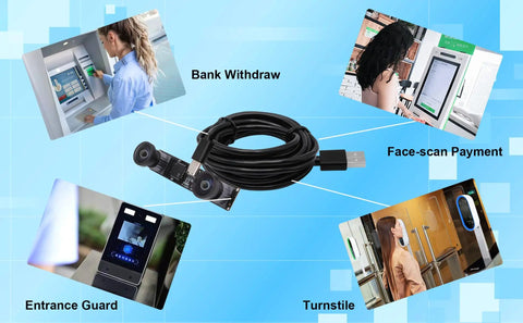 Dual Lens USB Camera Module For Laser Engravers And Raspberry Pi, 4MP HD 1080P At 60fps, 120-Degree Wide Angle, M12 Mount shown