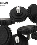 8 Pcs Non Slip Rubber Scale Feet Replacement With M10 Leveling Bolts For Digital Kitchen Electronic Jewelry And Food Scales showing black rubber feet with threaded bolts.