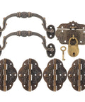 Durable Jewelry Box Hinges And Latches Kit For DIY Restoration Of Wooden Keepsake Boxes, antique handles and lock key