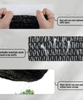 Close-up of 10 By 20 Ft Shade Cloth With 55 Percent Shade For Garden Plants Backyard Greenhouse And Patio showing mesh texture