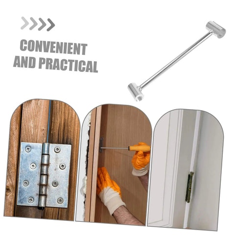 Door Hinge Adjustment Tool Pro Grade Heavy Duty Wrench for Precision Alignment and Hinge Repair by MagicLulu shown with various door hinges