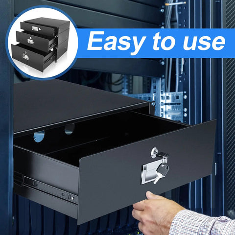 Pro Grade Heavy Duty 19 Inch Server Rack Drawers In A Complete Three Piece 2U 3U 4U Metal Set Featuring Keyed Locks And Ergonomic Grips For Hella Smooth Organization