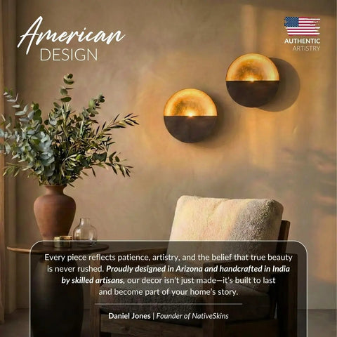 Top Shelf Gold Wall Candle Sconces Set Of Two Six Point Five Inch Round Tea Light Holders For Cozy Vibes Artisan Made Home Decor Accent Pieces.