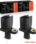 Pair Of Heavy Duty Rear Abs Wheel Speed Sensors For Ford Escape Focus Cmax Mazda 3 5 And Lincoln Mkc With Straight Plug And Play Swap And Built Tough Reliability For Zero Sweat Repairs, featuring black housing and gold connections.