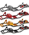 Beefed Up Carbon Fiber And CNC Metal RC Car Chassis Frame Upgrade For 1/10 Off Road Rock Crawler, 4mm Girder, Red, Black, Gold Frames