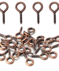 Heavy Duty Red Copper Plated Screw Eye Pin Hooks, 7X14mm size, ideal for DIY projects, craft use in 200 piece bulk pack.