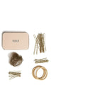 All In One Bun Kit For Easy Updos Includes Two Hair Nets Fifteen Three Inch Pins Ten Two Inch Pins Six Bobby Pins Four Elastic Hair Ties