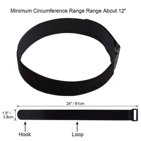 Heavy Duty 1.5 x 24 Inch Hook And Loop Cable Ties 12 Pack Adjustable Fastening Straps With Plastic D Ring Buckle