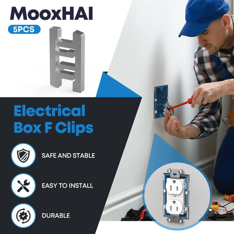 Heavy Duty Switch Box Straps For Electrical Outlet Repair F Clips installation demonstration on wall outlet.