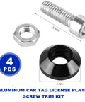 4 Pack M6 Aluminum License Plate Bolts Kit For Motorcycle Car Truck Anti Theft Fasteners Decorative Mounting Screws