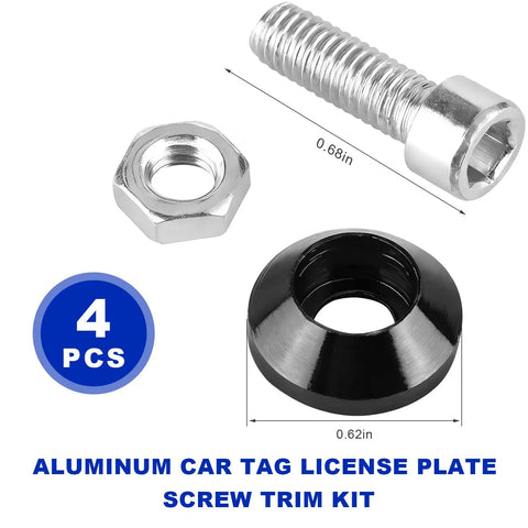 4 Pack M6 Aluminum License Plate Bolts Kit For Motorcycle Car Truck Anti Theft Fasteners Decorative Mounting Screws