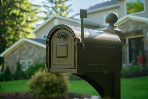 Heavy Duty Post Mounted Bronze Mailbox Built Tough With Weatherproof Galvanized Steel Large Curbside Mailbox With Magnetic Latch