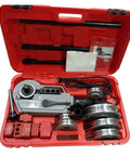Heavy Hitter Electric Pipe Bender 4000 Series Handles 14-28mm Tubing in red case with included accessories and tools.