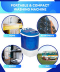 Dead Simple Semi Automatic Portable Mini Washing Machine With 8 Pound Capacity And Fast Spin Cycle Straight Up ideal for small spaces like dorms and RVs.